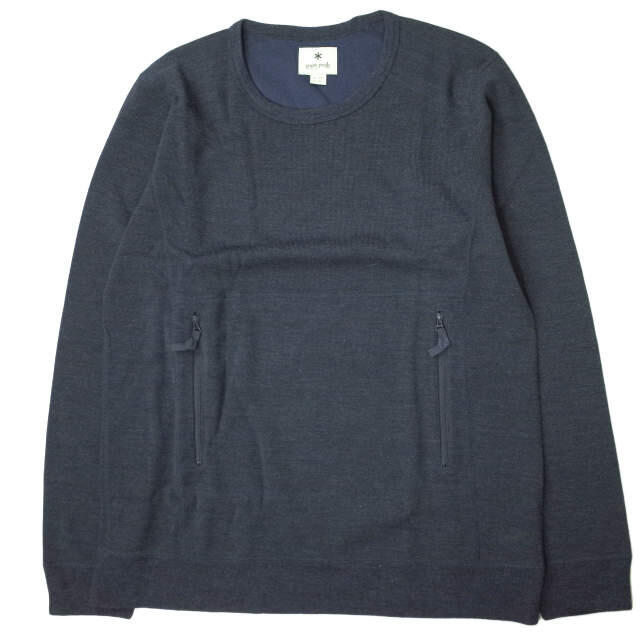 snow peak スノーピーク 日本製 D/F Wool Knit Pullover ウールニットプルオーバー SW-15AU301 XXL(JPN) Navy セーター クルーネック ダブルフェイス トップス【新古品】【snow peak】