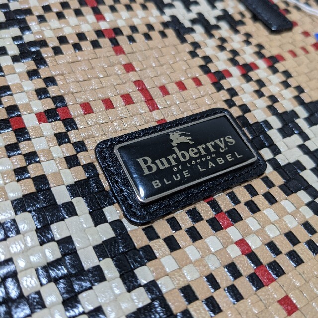 BURBERRY BLUE LABEL(バーバリーブルーレーベル)のバーバリー　ブルーレーベル　ノバチェック　イントレチャー　編み込み　トートバッグ レディースのバッグ(トートバッグ)の商品写真