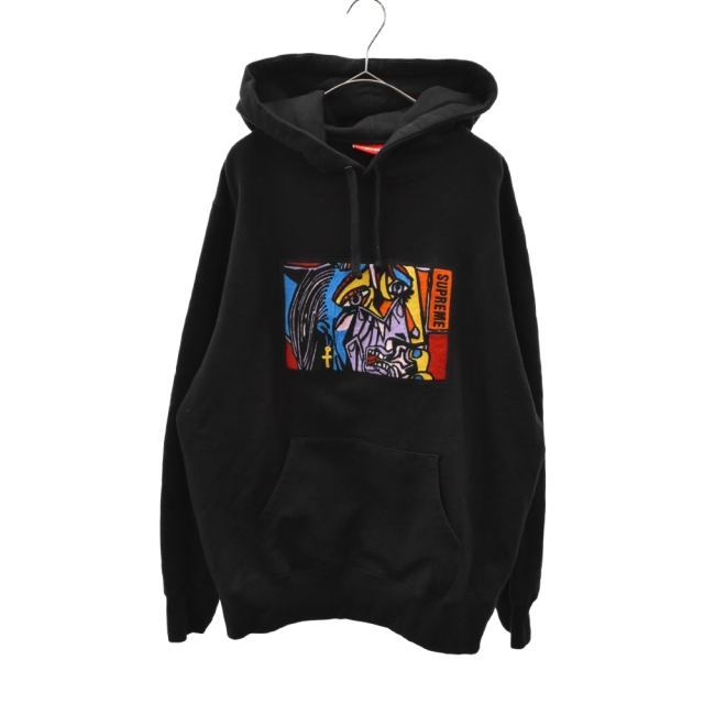 SUPREME シュプリーム 18AW Chainstitch Hooded Sweat チェインステッチ スウェットプルオーバーパーカー ブラック