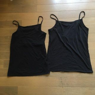 ユニクロ(UNIQLO)のユニクロ@エアリズム 黒キャミソール150(下着)