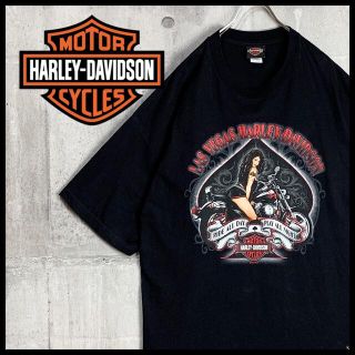 ハーレーダビッドソン(Harley Davidson)の【希少デザイン】 美品 ハーレーダビッドソン Tシャツ 黒 ブラック ビッグロゴ(Tシャツ/カットソー(半袖/袖なし))