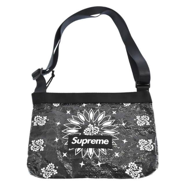 SUPREME シュプリーム 21SS Bandana Tarp Side Bag バンダナタープサイドバッグ ポーチ ショルダー ペイズリー  ブラック | フリマアプリ ラクマ