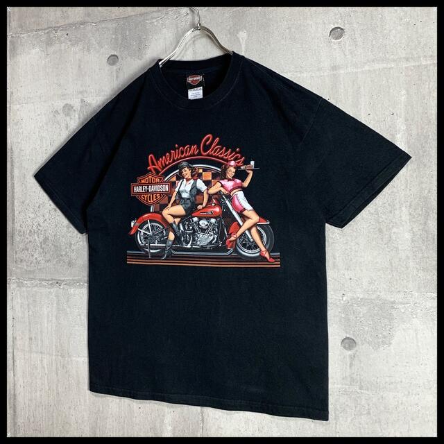 Harley Davidson(ハーレーダビッドソン)の【希少デザイン】 美品 ハーレーダビッドソン Tシャツ 黒 ブラック ビッグロゴ メンズのトップス(Tシャツ/カットソー(半袖/袖なし))の商品写真