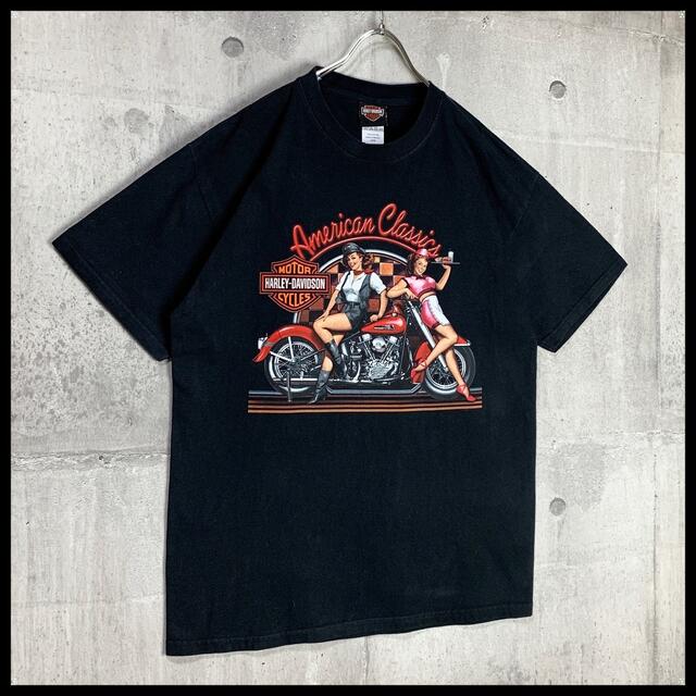 Harley Davidson(ハーレーダビッドソン)の【希少デザイン】 美品 ハーレーダビッドソン Tシャツ 黒 ブラック ビッグロゴ メンズのトップス(Tシャツ/カットソー(半袖/袖なし))の商品写真