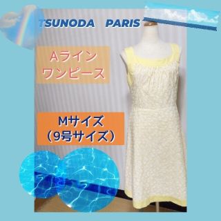 TSUNODA Parisノースリーブ　Ａラインワンピース　Mサイズ　フェミニン(ロングワンピース/マキシワンピース)