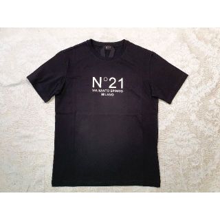 ヌメロヴェントゥーノ(N°21)の【新品・未使用】N°21メンズロゴMILANO コットンTシャツ黒Ｍサイズ(Tシャツ/カットソー(半袖/袖なし))