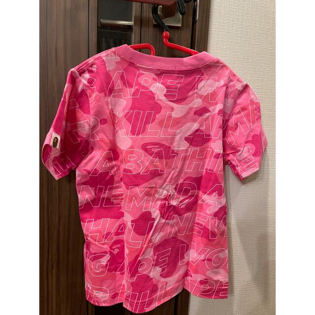 A BATHING APE(アベイシングエイプ)のBAPE KIDS MILO Tシャツ　サンプル品　ピンク120cm キッズ/ベビー/マタニティのキッズ服女の子用(90cm~)(Tシャツ/カットソー)の商品写真
