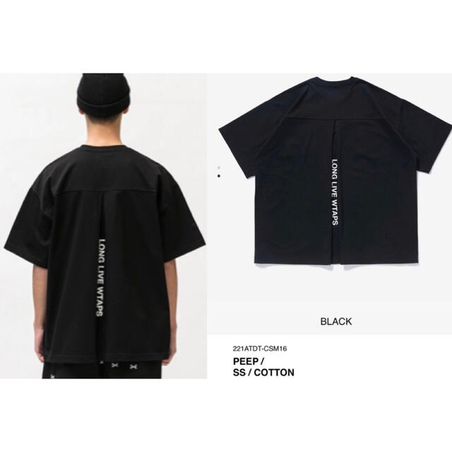 午前12時前のご注文は当日発送 BLACK L 22SS WTAPS PEEP / SS / COTTON