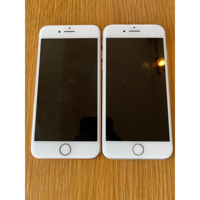 iPhone(アイフォーン)の２台セットiPhone8 64GB ホワイト/ローズゴールド　SIMフリー スマホ/家電/カメラのスマートフォン/携帯電話(スマートフォン本体)の商品写真