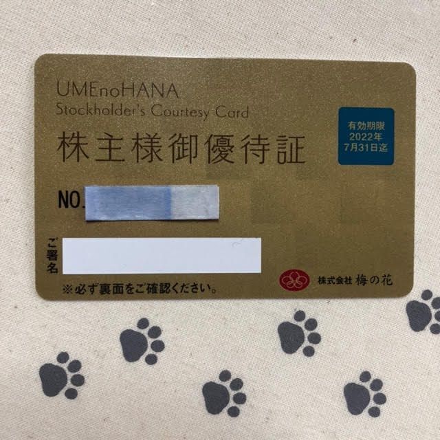 1枚　梅の花　株主優待券 チケットの優待券/割引券(レストラン/食事券)の商品写真