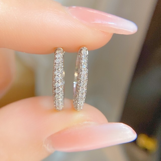 天然ダイヤモンドピアス0.5ct　k18