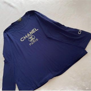 CHANEL   超美品 シャネル ロゴ刺繍 7分袖Tシャツ レーヨン混 ゆったり