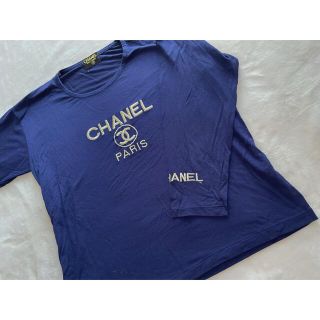 CHANEL - 超美品 シャネル ロゴ刺繍 7分袖Tシャツ レーヨン混 ...