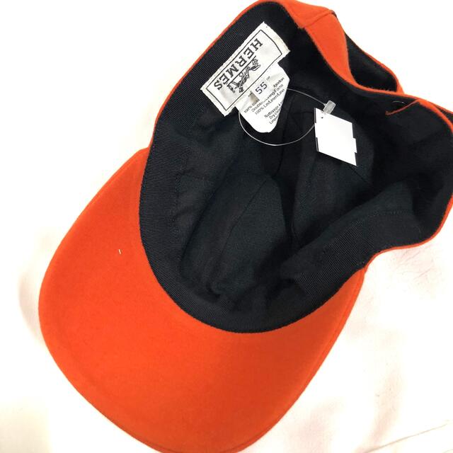 HERMES キャップ帽子 オレンジ HERMES キャップ帽子 オレンジ