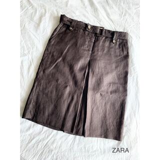 ザラ(ZARA)の【新品】ZARA スカート リネン 大きいサイズ(ひざ丈スカート)