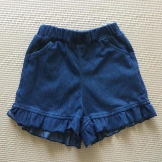 【るい様専用】幼児ショートパンツ　デニム風　裾フリル　サイズ80(パンツ)