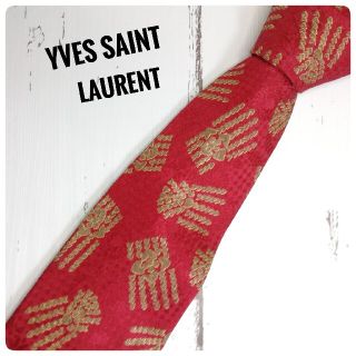 サンローラン(Saint Laurent)の☆【美品】YVES SAINT LAURENT　イブサンローラン　レッド　ハート(ネクタイ)