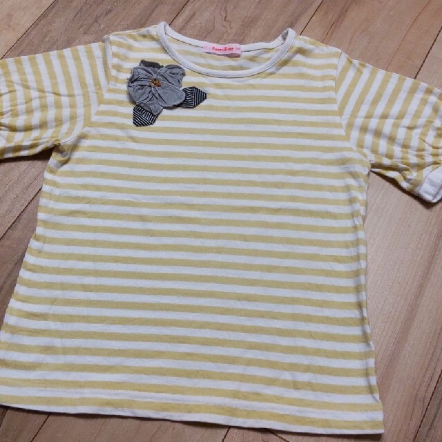 familiar　ファミリア　140 半袖　Tシャツ　ボーダー　黄色