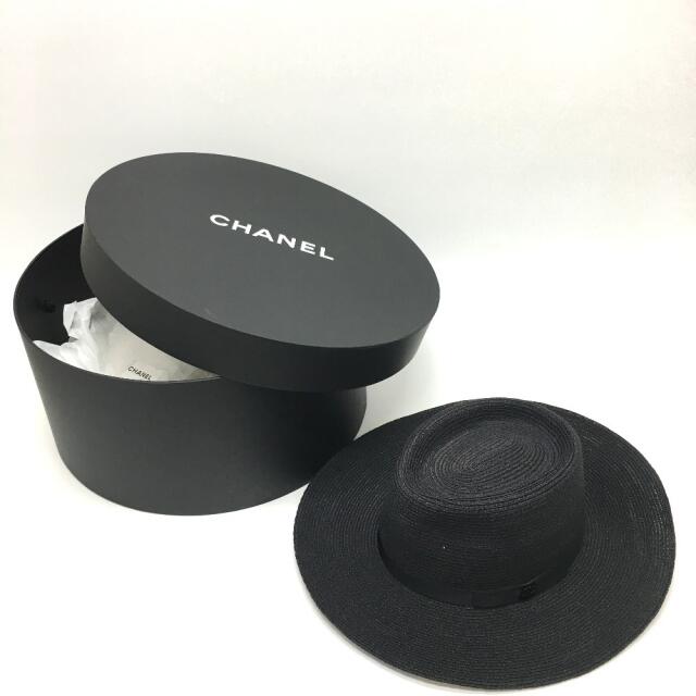 CHANEL - シャネル CHANEL ストローハット CCココマーク リボン CHANEL - シャネル CHANEL ストローハット CCココマーク リボン