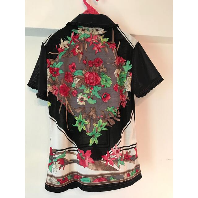 ゴージャスイタリアンテイストジュエリーボタン使いデザイン花柄プリントシャツ メンズのトップス(シャツ)の商品写真
