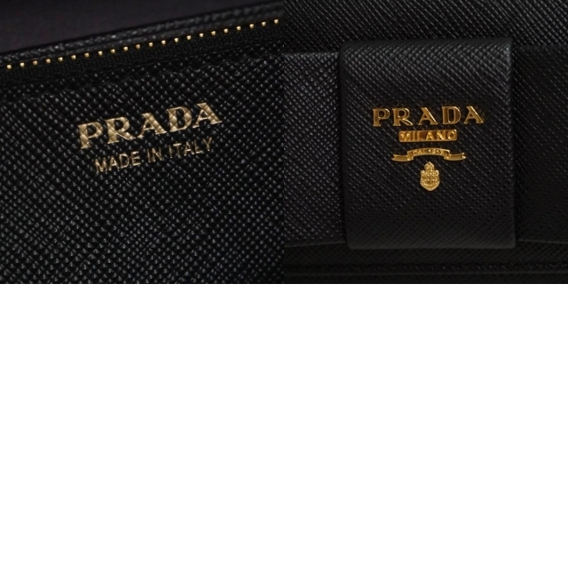 グルロゴの PRADA 箱付き 黒 サフィアーノ W7aRm-m69634315953 プラダ