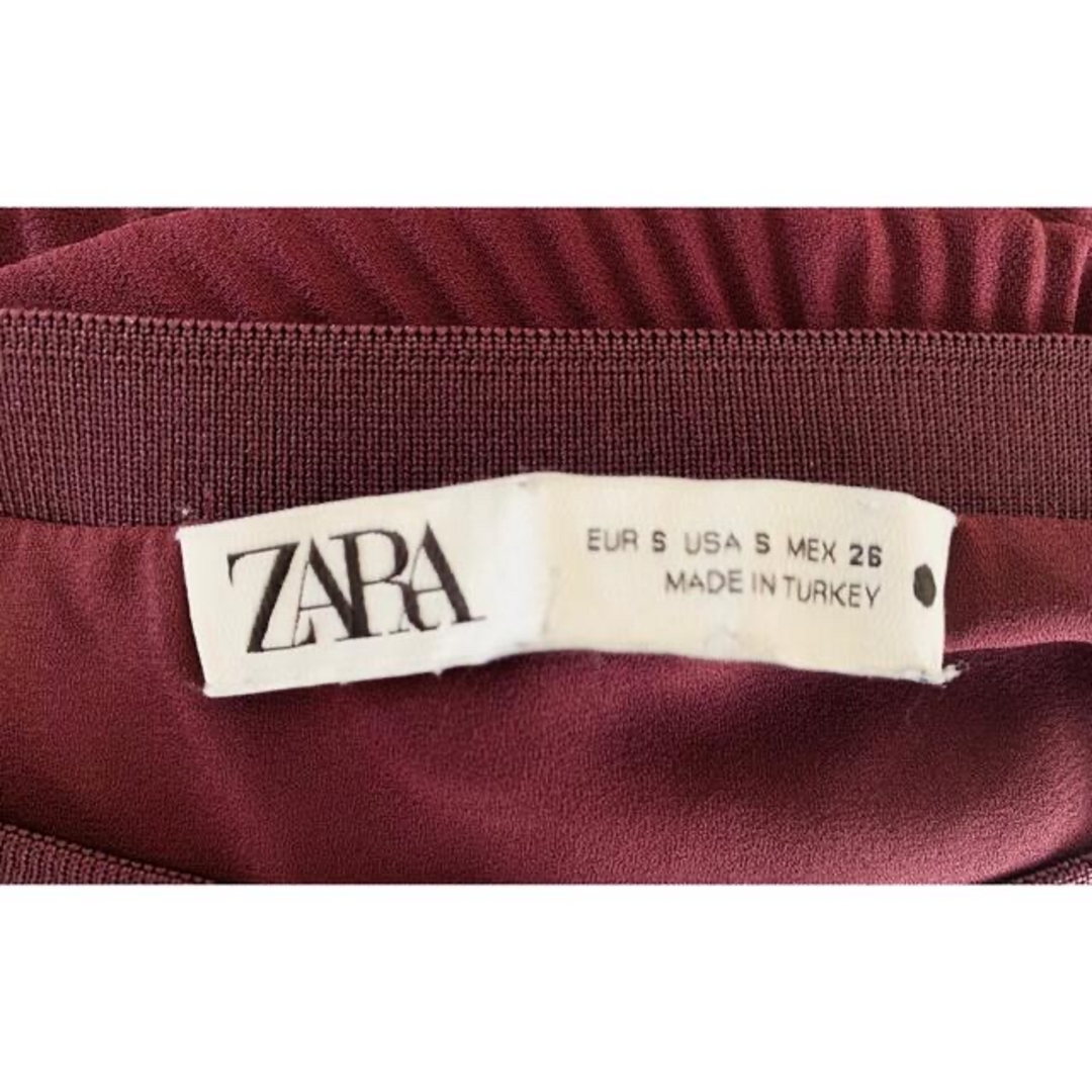 ZARA(ザラ)の美品　ZARA ザラ　ワンピース　ブラウス  プリーツ　シアー　完売　人気 レディースのワンピース(ひざ丈ワンピース)の商品写真