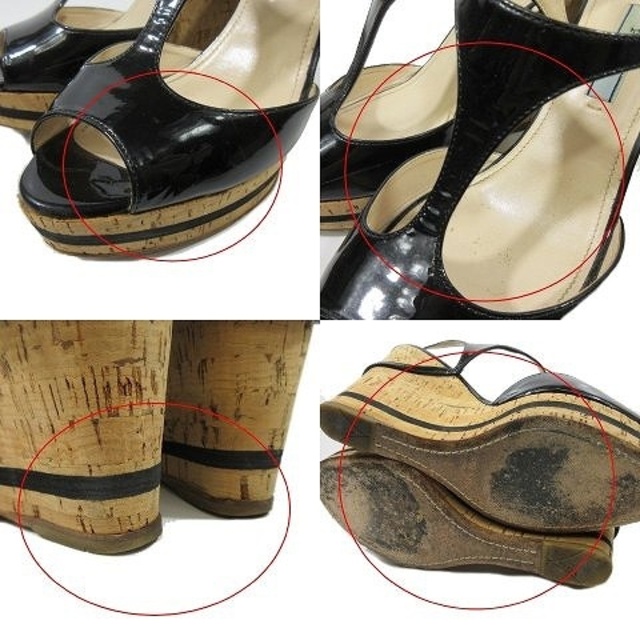 いただける PRADA Tストラップ エナメル 37 黒の通販 by ベクトル