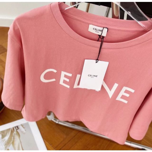 CELINE クロップド コットン Tシャツ