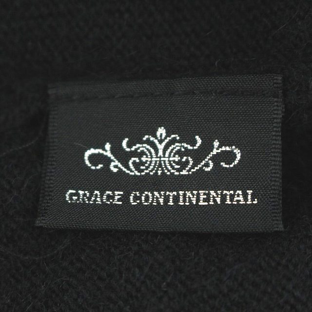 GRACE CONTINENTAL(グレースコンチネンタル)のグレースコンチネンタル 17AW ニット セーター 長袖 Vネック ファー 黒 レディースのトップス(ニット/セーター)の商品写真