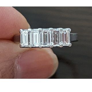 セミアンティーク☆Pt900上質バケットダイヤリング 約1ct 6号(リング(指輪))