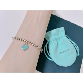 ティファニー(Tiffany & Co.)の【SH様専用】ブレスレット　リターンツゥ　ブルーエナメルハート　ボールチェーン(ブローチ/コサージュ)