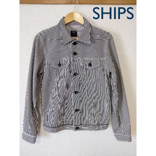 シップス(SHIPS)の【美品】SHIPS ボーダーブルゾン Gジャン ストライプ M(Gジャン/デニムジャケット)