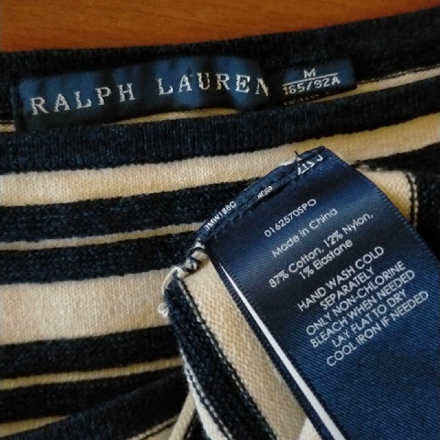 Ralph Lauren(ラルフローレン)のRALPH LAUREN コットン ボーダー 半袖 ニット レディースのトップス(ニット/セーター)の商品写真