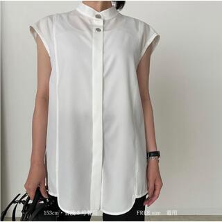 YONFA トロミシャツ  white ホワイト 新品・未使用・タグ付き(シャツ/ブラウス(半袖/袖なし))