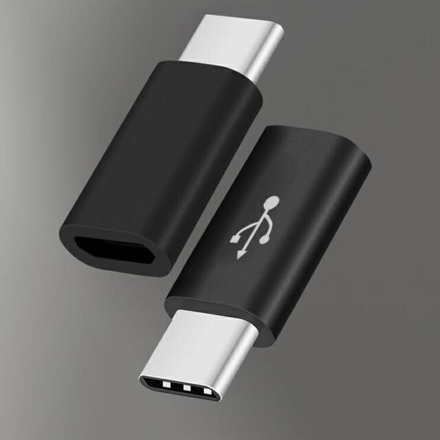 変換アダプタ Micro USB to type-c パープル 198 スマホ/家電/カメラのスマートフォン/携帯電話(その他)の商品写真