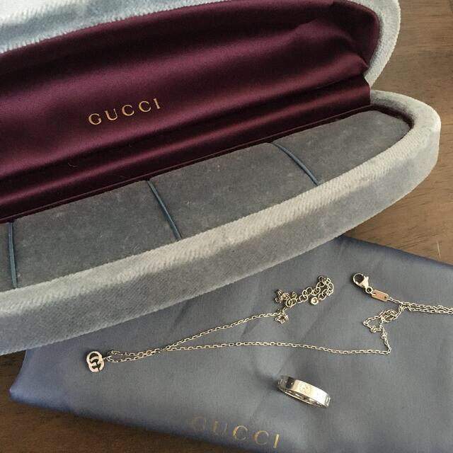 超美品の Gucci - リング ネックレス ホワイトゴールド gg ロゴ