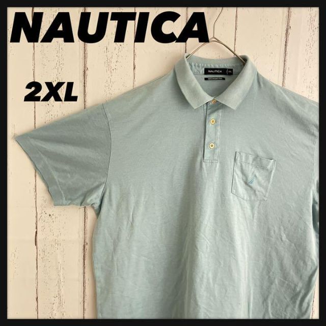 NAUTICA(ノーティカ)のノーティカ⭐︎ポロシャツ 半袖 ロゴ刺繍 胸ポケット ゆるだぼ 2XL メンズのトップス(ポロシャツ)の商品写真