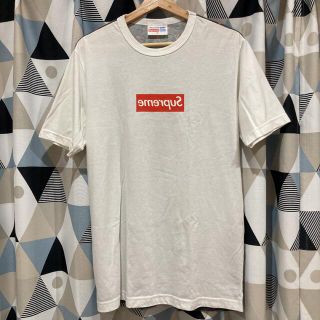 シュプリーム(Supreme)のTシャツ シュプリーム コムデギャルソン コラボシャツ ボックスロゴ 白 ドット(Tシャツ/カットソー(半袖/袖なし))