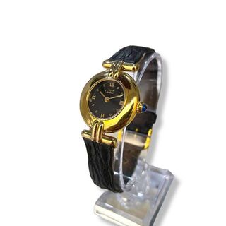 カルティエ(Cartier)のR186 OH・磨き済 カルティエ マスト コリゼ 黒文字盤 クォーツ(腕時計)