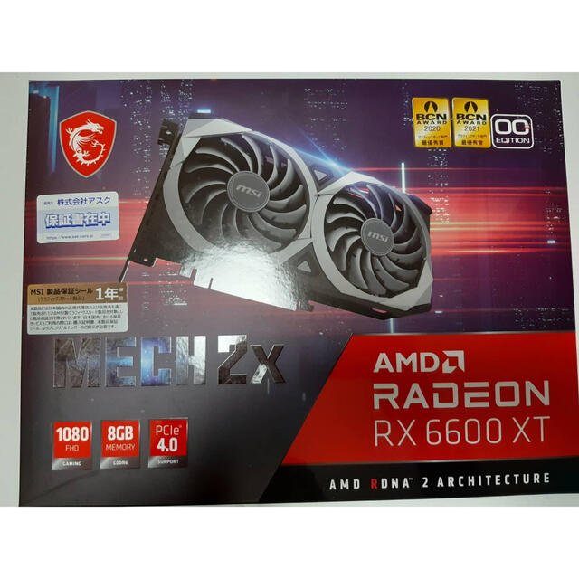 ビデオカード【新品】MSI Radeon RX 6600 XT MECH 2X 8G OC