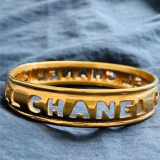 シャネル(CHANEL)のシャネル CHANEL ヴィンテージ バングル ブレスレット ゴールド ココ(ブレスレット/バングル)