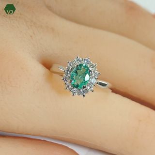 【15-13】エメラルド　ダイヤモンド　リング　E0.47ct D0.33ct (リング(指輪))