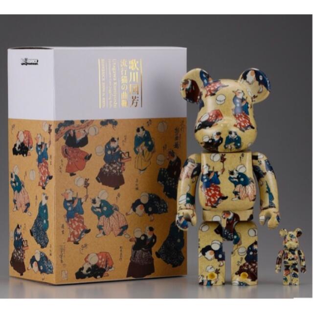 全高約70mm400%BE@RBRICK 歌川国芳「流行猫の曲鞠」 100% & 400%