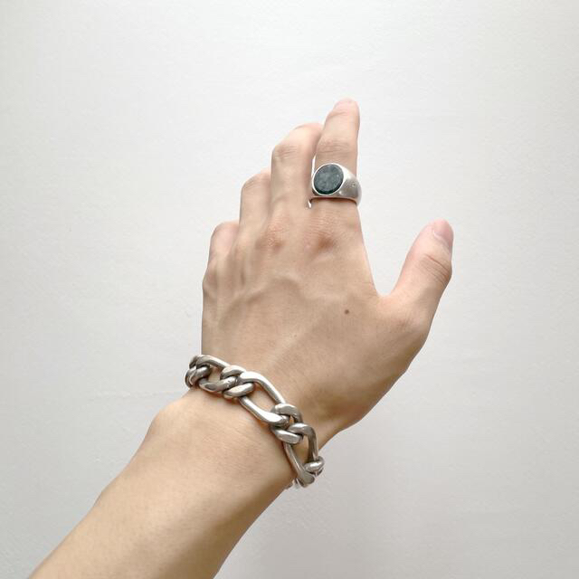 Maison Martin Margiela(マルタンマルジェラ)のTOMWOOD Oval Green Marble ring メンズのアクセサリー(リング(指輪))の商品写真