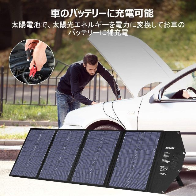 SUAOKI ソーラーパネル 100W 折りたたみ式