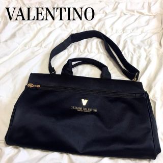 ステファノバレンチノ(STEFANO VALENTINO)の【美品】VALENTINO 2way ボストンバッグ 大容量 トートバッグ 黒 (ボストンバッグ)