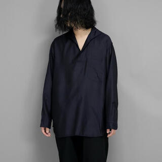 COMOLI 22SS ウールシルク半袖スキッパーシャツ サイズ2-