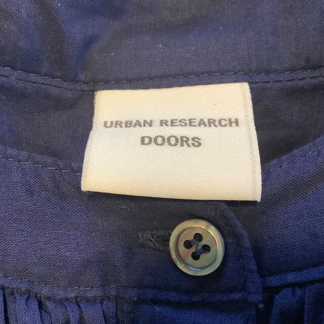 URBAN RESEARCH DOORS(アーバンリサーチドアーズ)のアーバンリサーチドアーズ　コットンボイル　ギャザー　ワンピース　ネイビー レディースのワンピース(ロングワンピース/マキシワンピース)の商品写真