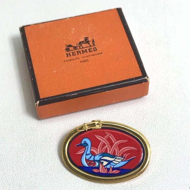 HERMES - エルメス HERMES バード 鳥モチーフ エマイユ ブローチ HERMES - エルメス HERMES バード 鳥モチーフ エマイユ ブローチ