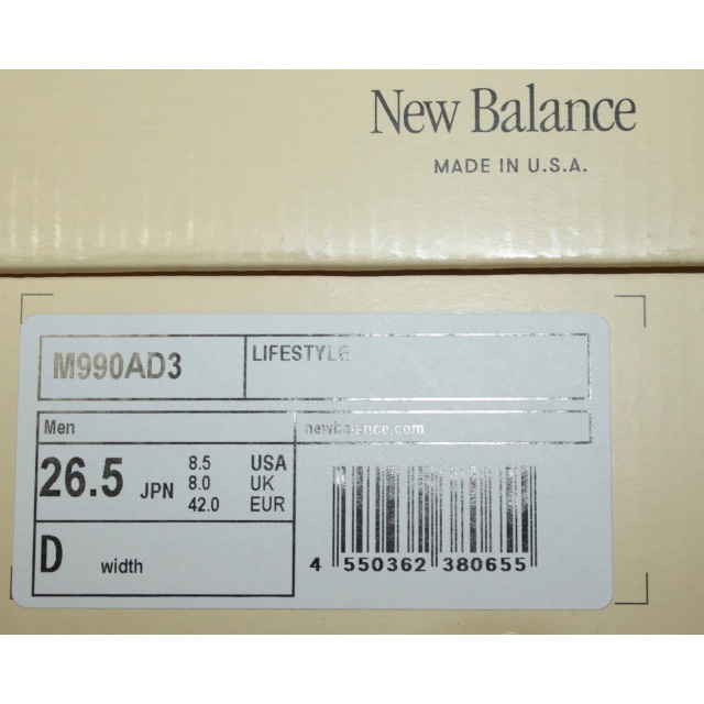 New Balance(ニューバランス)のNew Balance 限定 M990 AD3 スニーカー USA 26.5cm メンズの靴/シューズ(スニーカー)の商品写真
